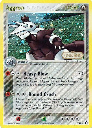 Aggron - 2/92 - Holo Rare - LP - Reverse Holofoil Stamped