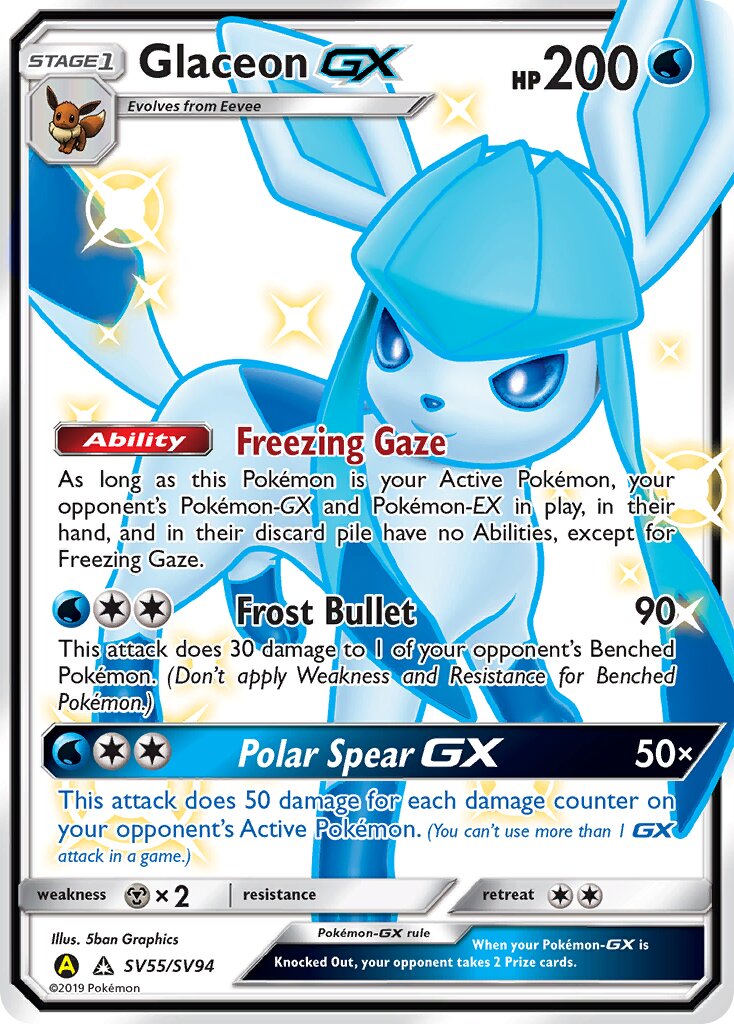 Glaceon-GX - SV55/SV94 - Rare Shiny GX - NM - Holofoil