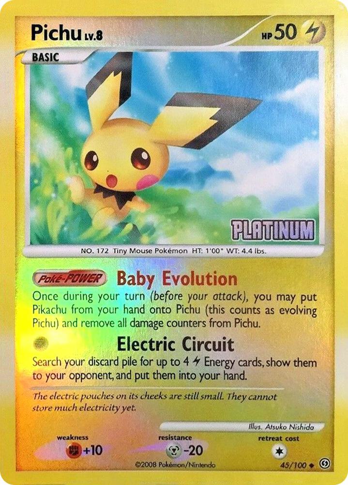 Pichu - 45/106 [Platinum] - 045/100 - Promo - NM - Reverse Holofoil