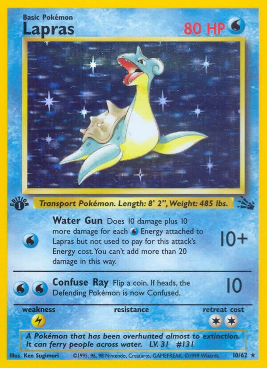 Lapras - 10/62 - Holo Rare - NM - Unlimited Holofoil