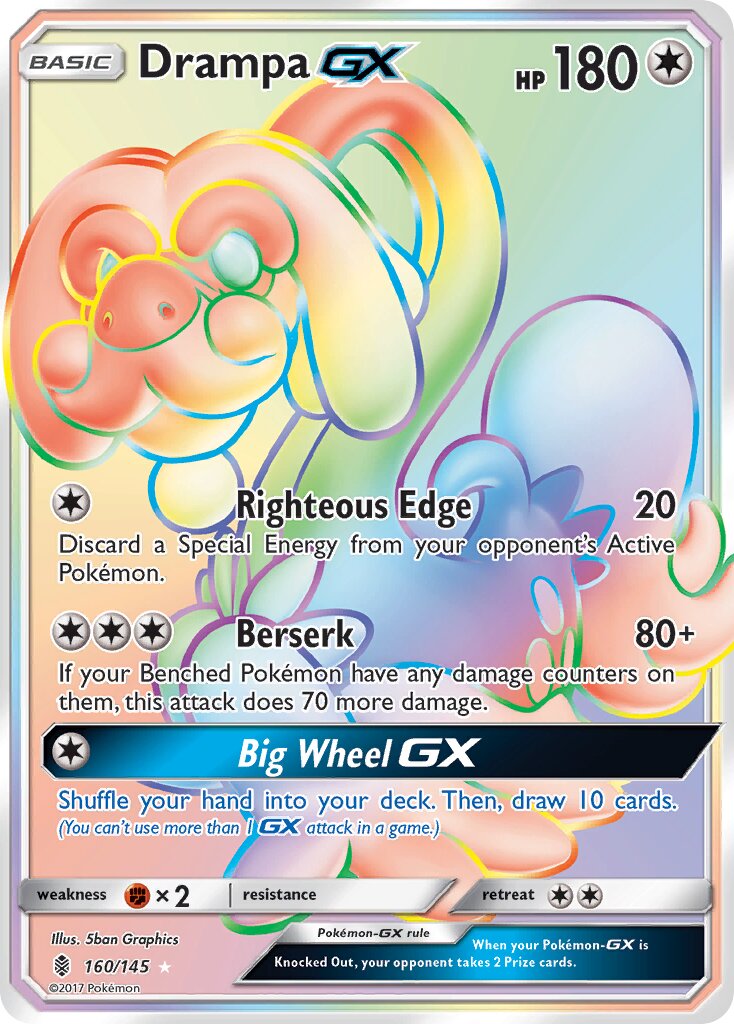 Drampa-GX - 160/145 - Rare Rainbow - NM - Holofoil