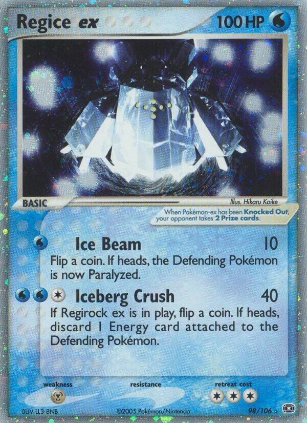 Regice ex - 98/106 - Rare Holo ex - NM - Holofoil