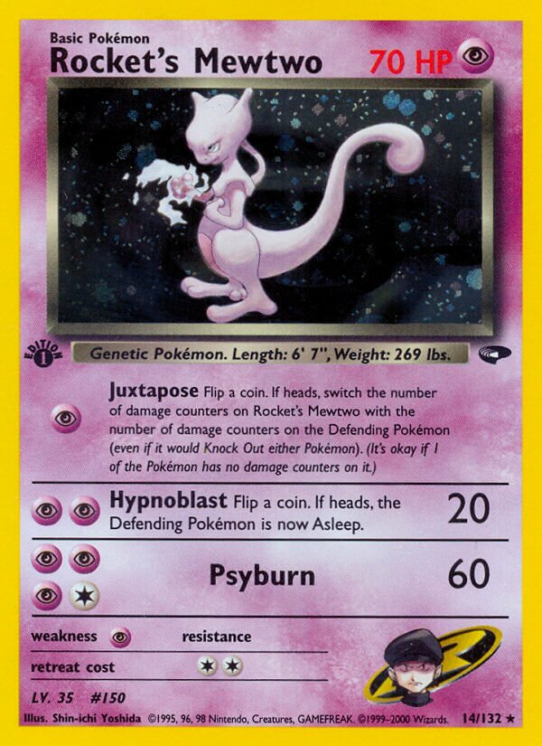 Rocket's Mewtwo - 014/132 - Holo Rare - NM - Unlimited Holofoil