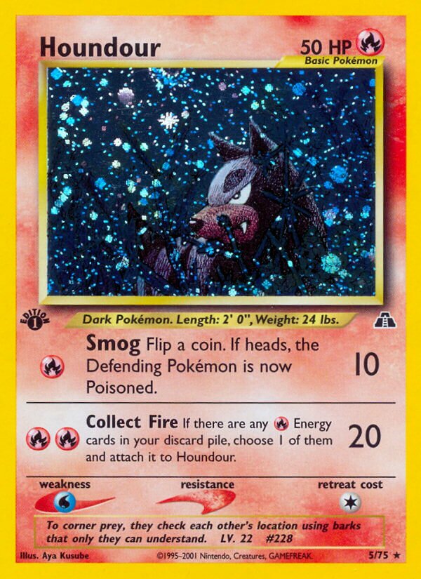 Houndour - 05/75 - Holo Rare - NM - Unlimited Holofoil