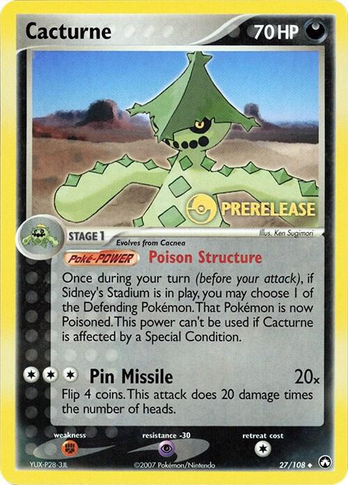 Cacturne - 27/108 (Prerelease) - 027/108 - Promo - NM