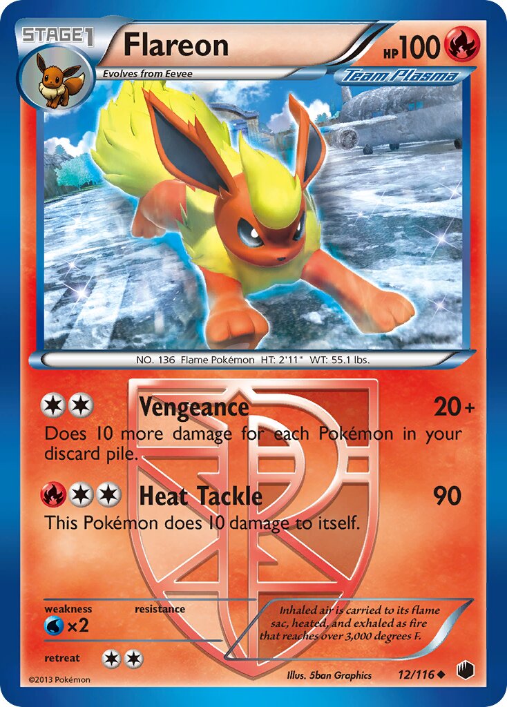 Flareon - 12/116 - Uncommon - NM - Reverse Holofoil