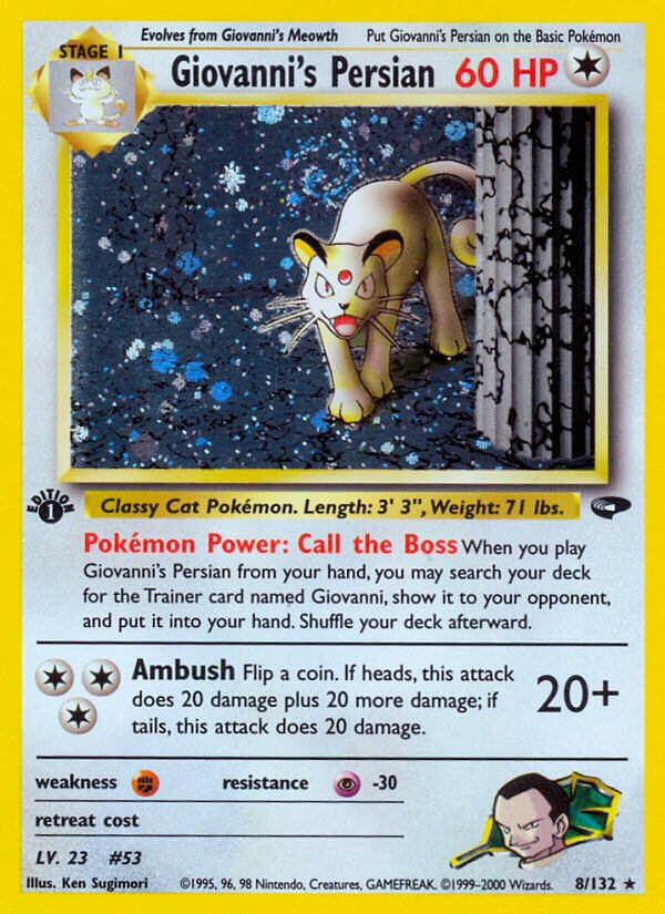 Giovanni's Persian - 008/132 - Holo Rare - NM - Unlimited Holofoil
