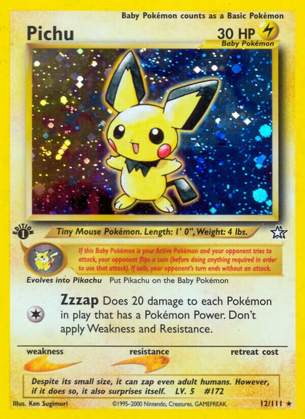 Pichu - 012/111 - Holo Rare - NM - Unlimited Holofoil