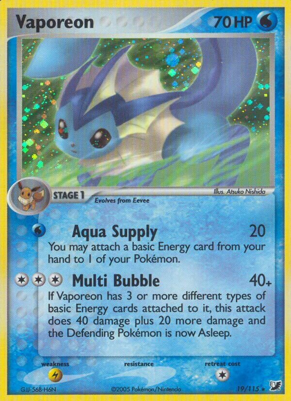 Vaporeon - 19/115 - Holo Rare - NM - Holofoil