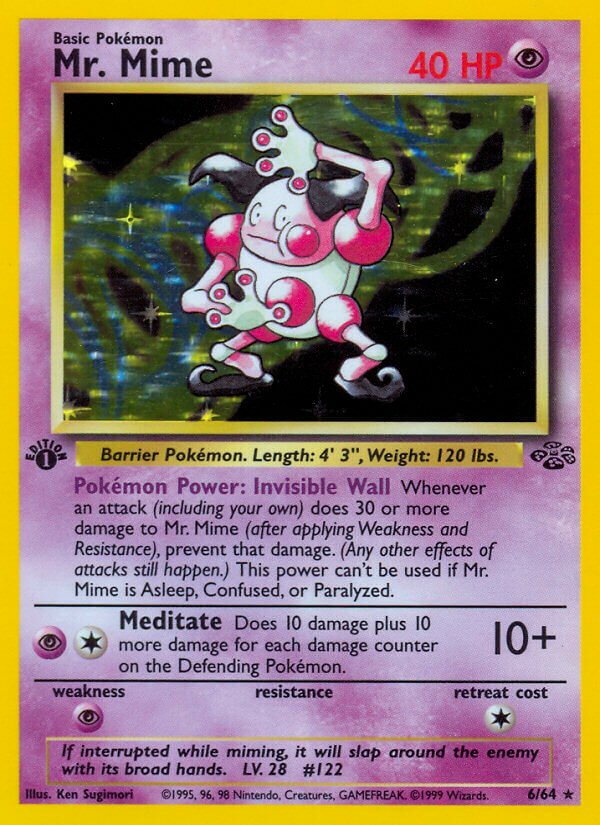Mr. Mime - 06/64 - Holo Rare - NM - Unlimited Holofoil
