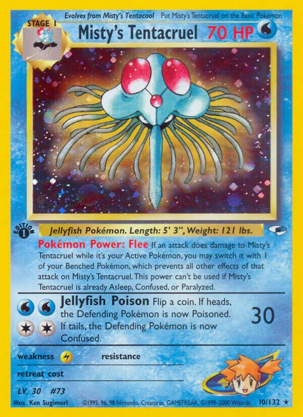 Misty's Tentacruel - 010/132 - Holo Rare - NM - Unlimited Holofoil