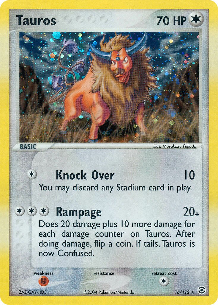Tauros - 16/112 - Holo Rare - NM - Holofoil
