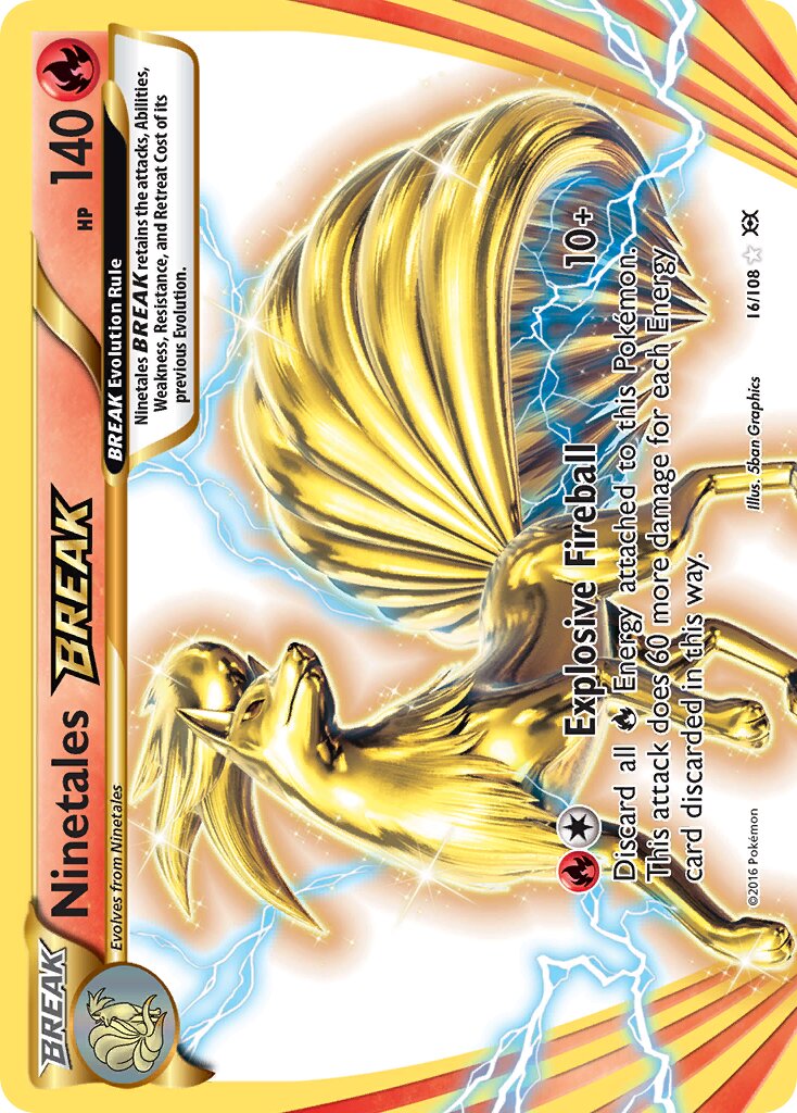 Ninetales BREAK - 16/108 - Rare BREAK - NM - Holofoil