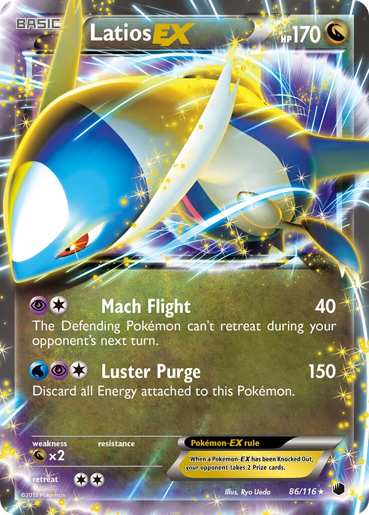 Latios EX - 86/116 - Rare Holo EX - NM - Holofoil