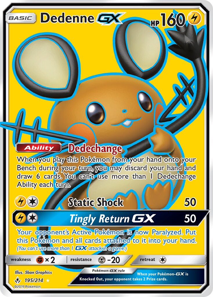 Dedenne-GX - 195/214 - Ultra Rare - NM - Holofoil