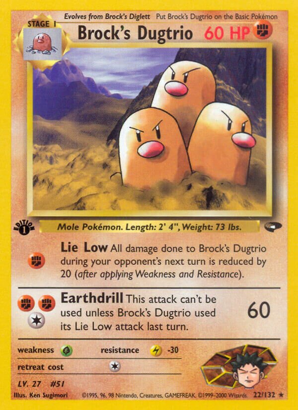 Brock's Dugtrio - 022/132 - Rare - NM - Unlimited