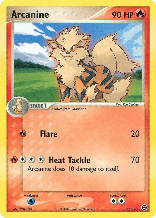 Arcanine - 18/112 - Rare - NM - Reverse Holofoil