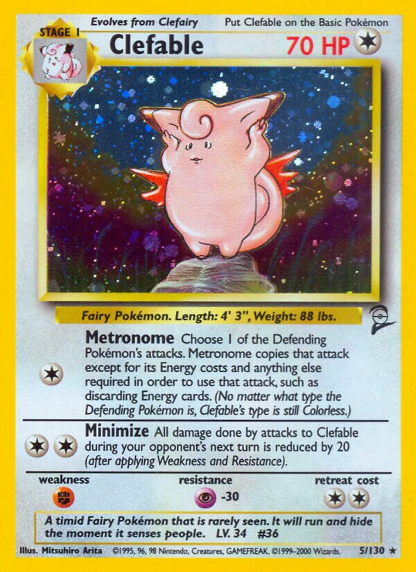 Clefable - 005/130 - Holo Rare - NM - Holofoil