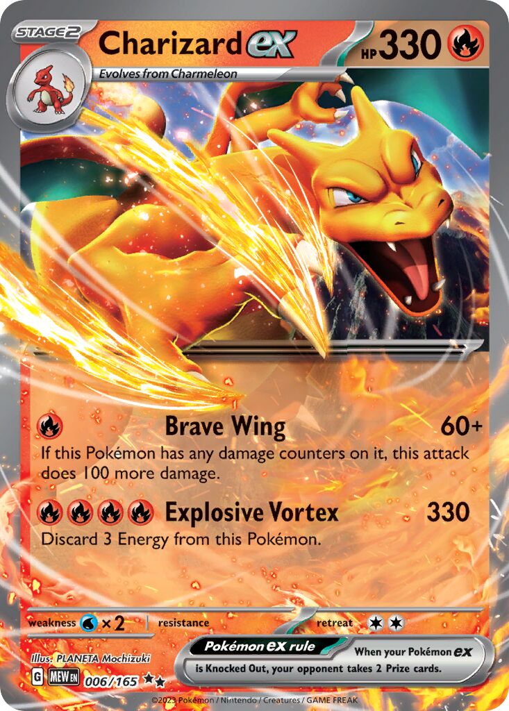 Charizard ex - 006/165 - Double Rare - NM - Holofoil