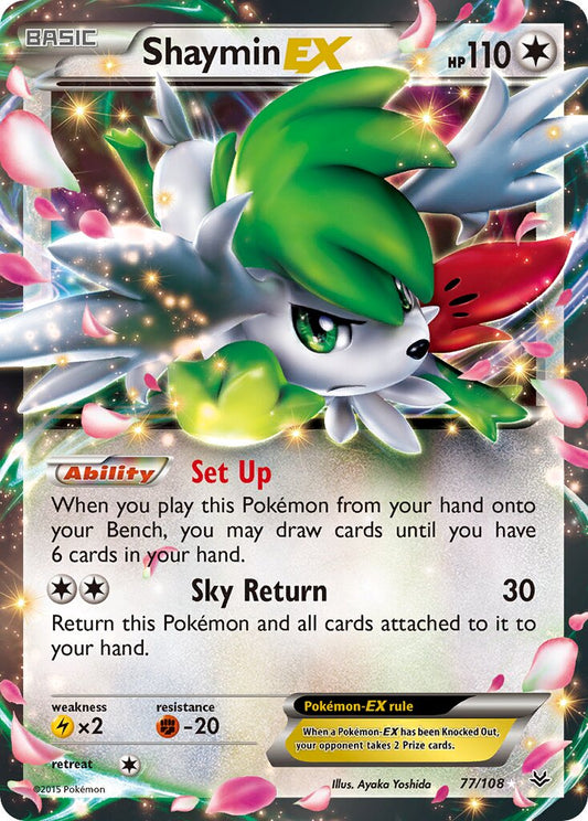 Shaymin EX - 77/108 - Rare Holo EX - NM - Holofoil