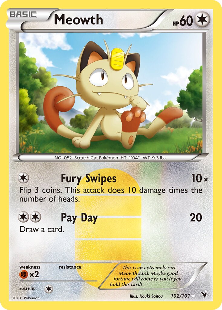 Meowth - 102/101 - Rare Secret - NM - Holofoil