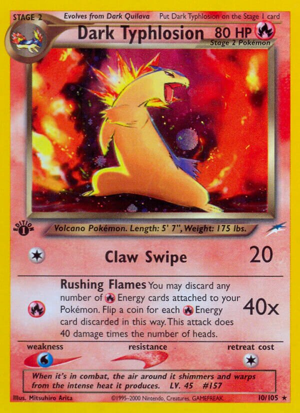 Dark Typhlosion - 010/105 - Holo Rare - NM - Unlimited Holofoil