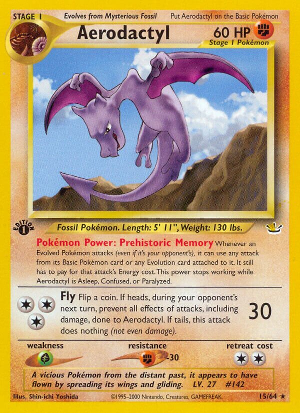 Aerodactyl - 15/64 - Rare - NM - 1st Edition