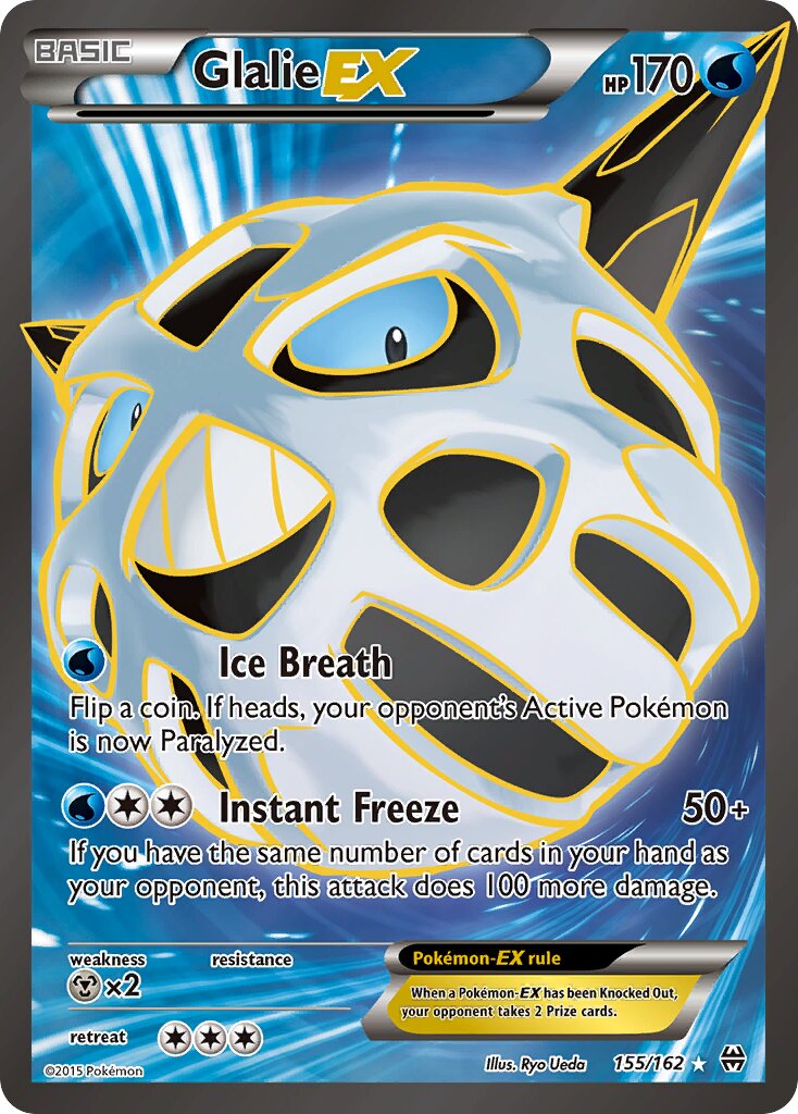 Glalie EX - 155/162 - Ultra Rare - NM - Holofoil