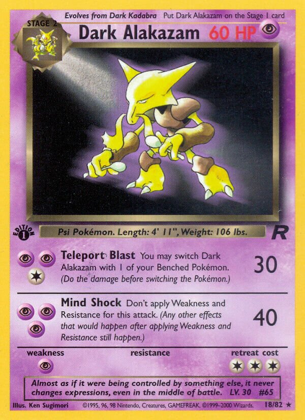 Dark Alakazam - 18/82 - Rare - NM - Unlimited