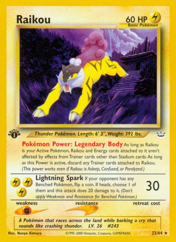 Raikou - 22/64 - Rare - NM - Unlimited