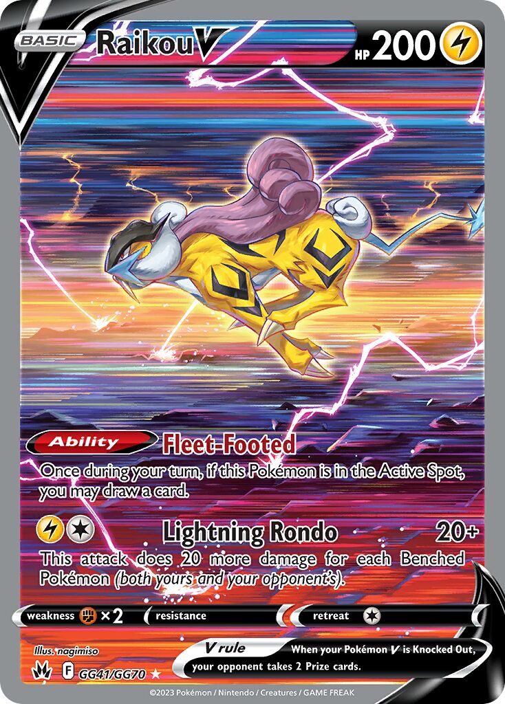 Raikou V - GG41/GG70 - Holo Rare V - NM - Holofoil
