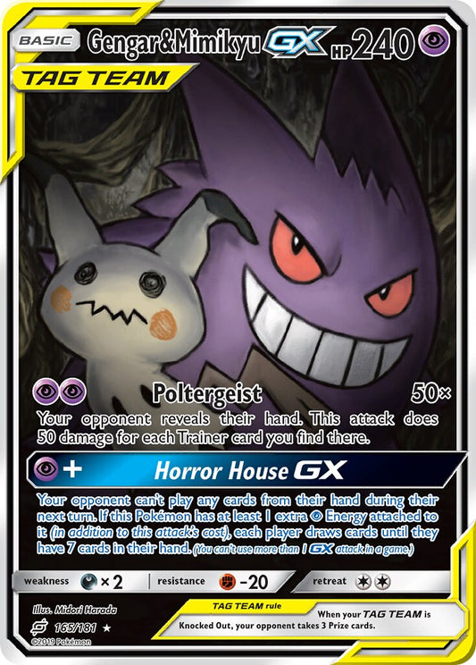 Gengar & Mimikyu-GX - 165/181 - Ultra Rare - NM - Holofoil