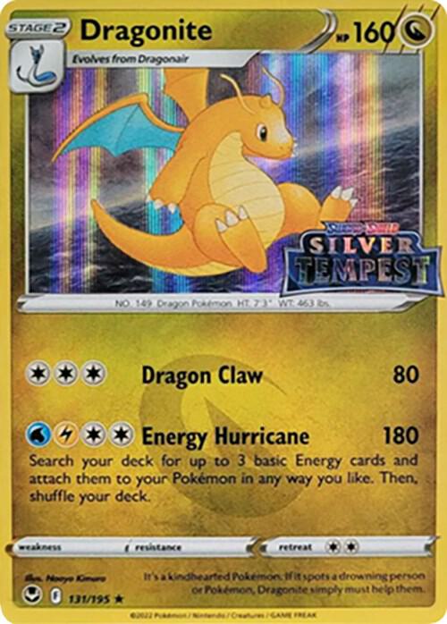 Dragonite (Silver Tempest Stamped) - 131/195 - Holo Rare - NM - Holofoil
