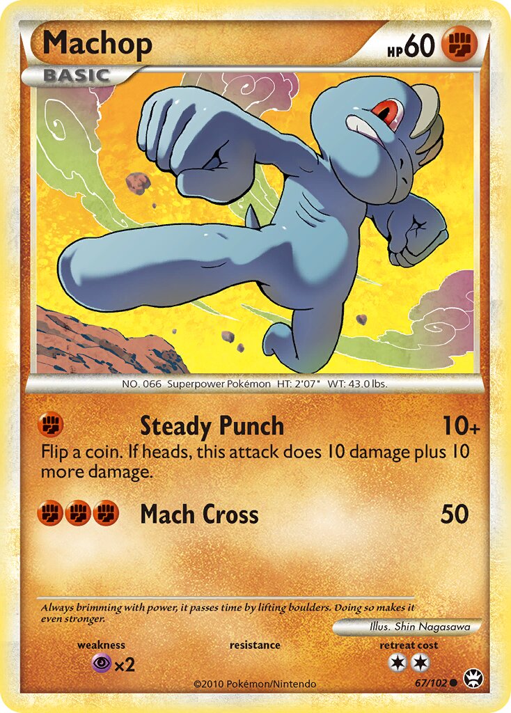 Machop - 67/102 - Common - NM - Reverse Holofoil