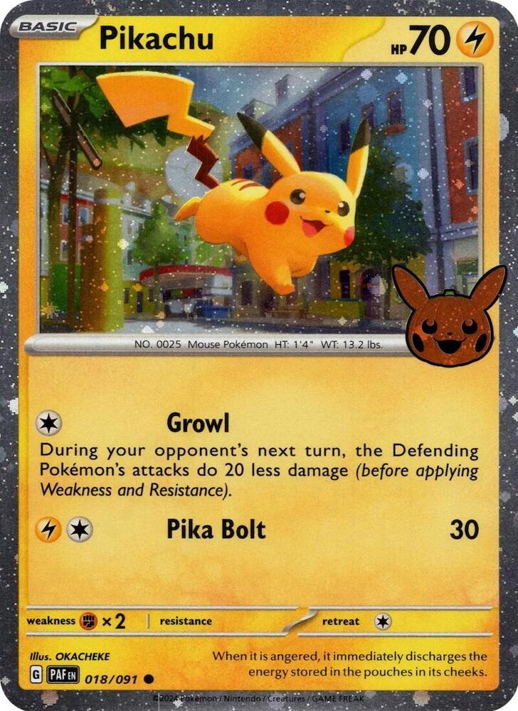 Pikachu - 018/091 (Cosmos Holo) - 018/091 - Holo Rare - NM - Holofoil