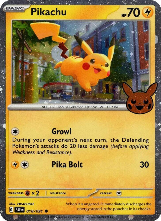 Pikachu - 018/091 (Cosmos Holo) - 018/091 - Holo Rare - NM - Holofoil