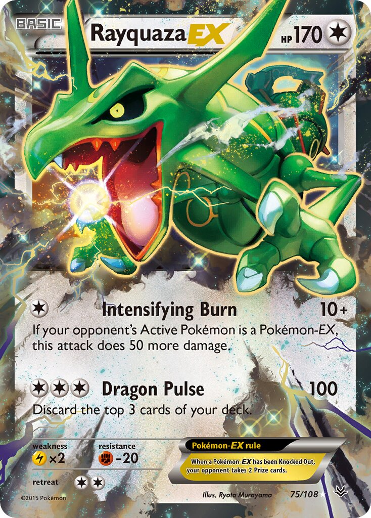 Rayquaza EX - 75/108 - Rare Holo EX - NM - Holofoil