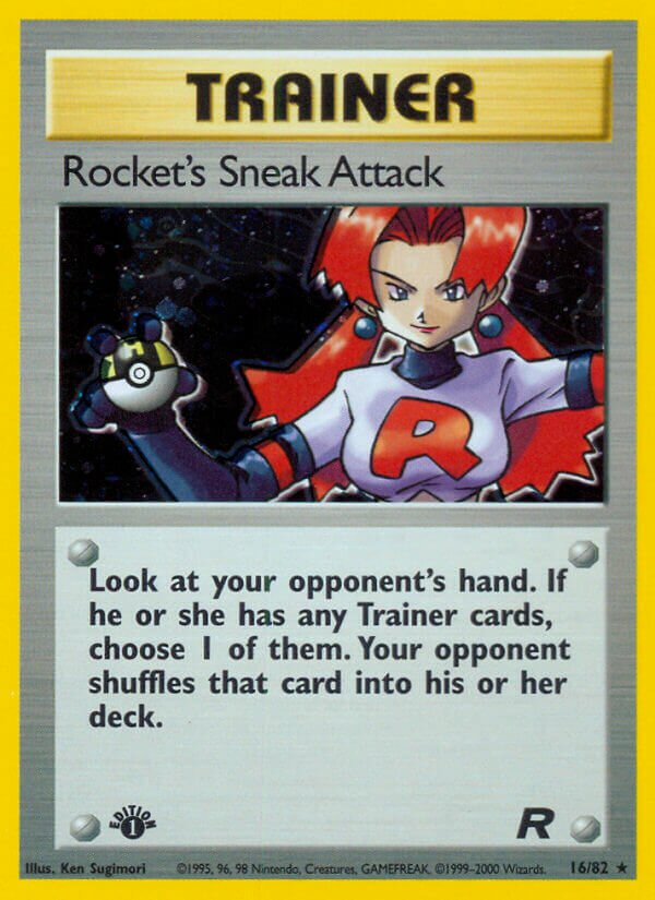 Rocket's Sneak Attack - 16/82 - Holo Rare - NM - 1st Edition Holofoil