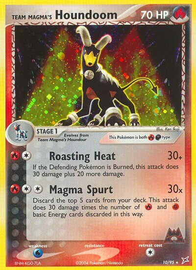 Team Magma's Houndoom - 10/95 - Holo Rare - NM - Holofoil