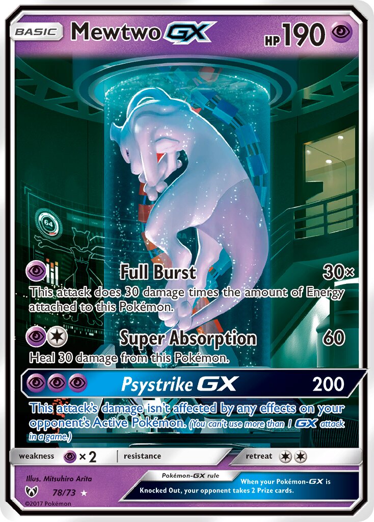 Mewtwo-GX - 78/73 - Rare Secret - NM - Holofoil
