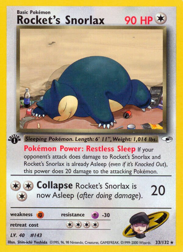 Rocket's Snorlax - 033/132 - Rare - NM - Unlimited