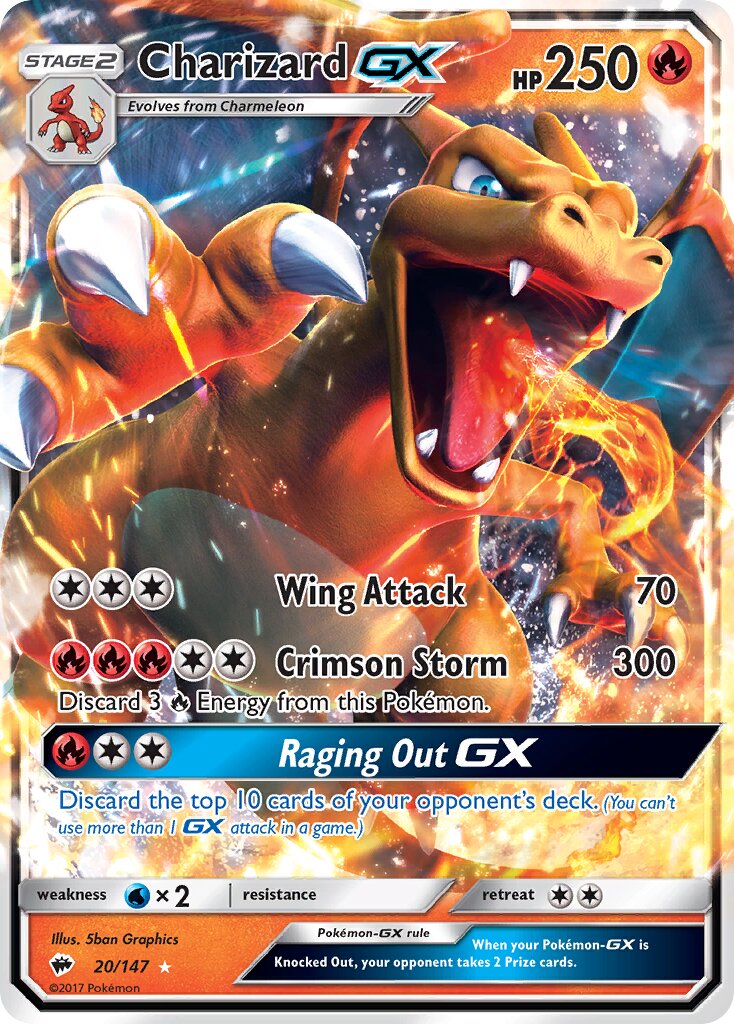 Charizard-GX - 20/147 - Rare Holo GX - NM - Holofoil