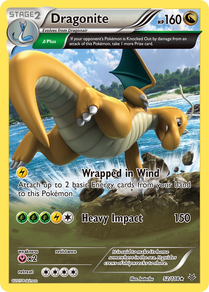 Dragonite - 52/108 - Holo Rare - NM - Holofoil