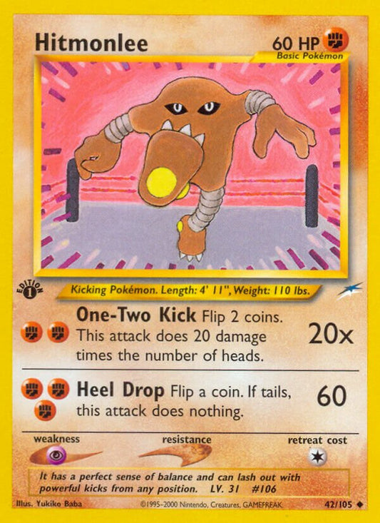 Hitmonlee - 042/105 - Uncommon - NM - 1st Edition