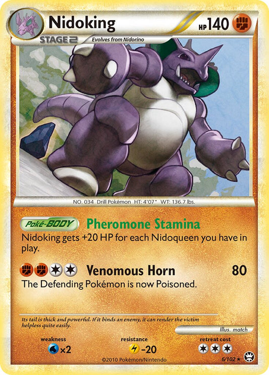 Nidoking - 6/102 - Holo Rare - NM - Reverse Holofoil