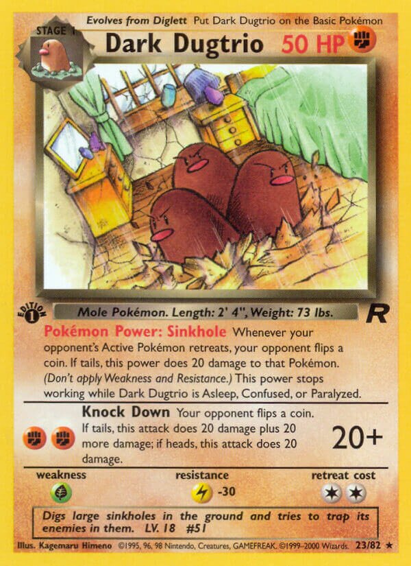 Dark Dugtrio - 23/82 - Rare - NM - Unlimited