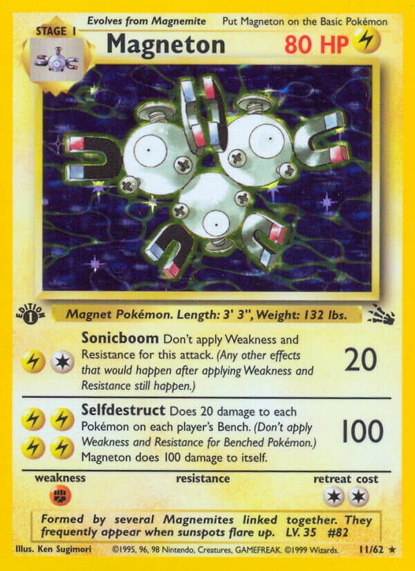 Magneton - 11/62 - Holo Rare - NM - Unlimited Holofoil