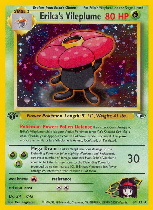 Erika's Vileplume - 005/132 - Holo Rare - NM - Unlimited Holofoil