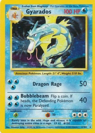 Gyarados - 006/102 - Holo Rare - LP - Holofoil