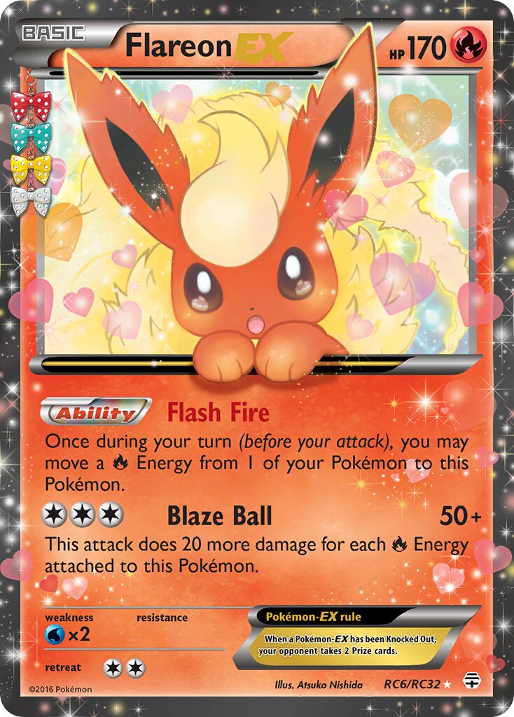 Flareon EX - RC6/RC32 - Rare Holo EX - NM - Holofoil